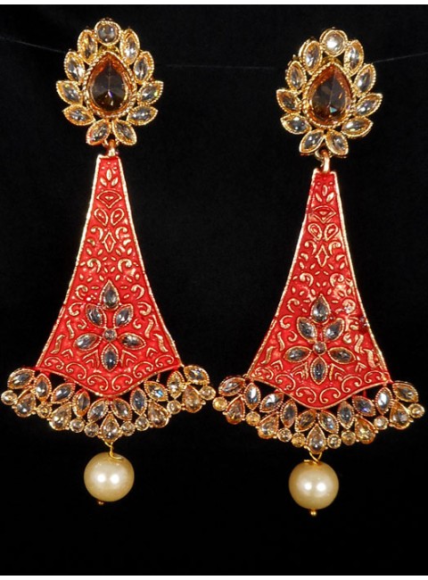 Reverse Ad Earrings With Meenakari Work